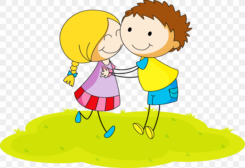 Cartoon Sharing Playing With Kids Child Art Child, PNG, 3419x2351px, Cartoon, Child, Child Art, Happy, Interaction Download Free