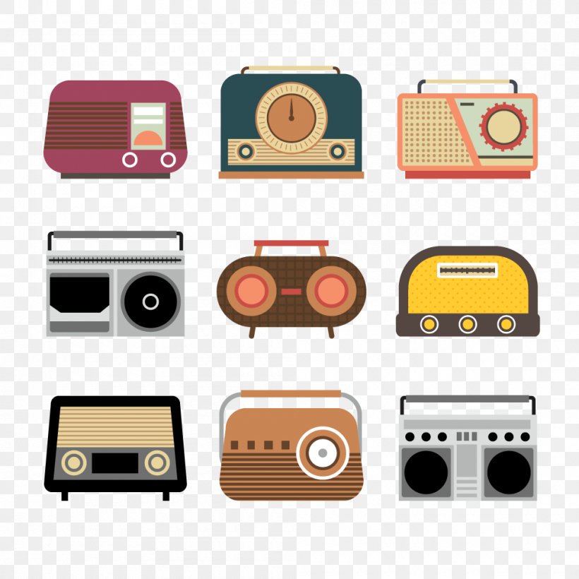 Antique Radio Drawing, PNG, 1000x1000px, Radio, Antique Radio, Brand, Cartoon, Drawing Download Free