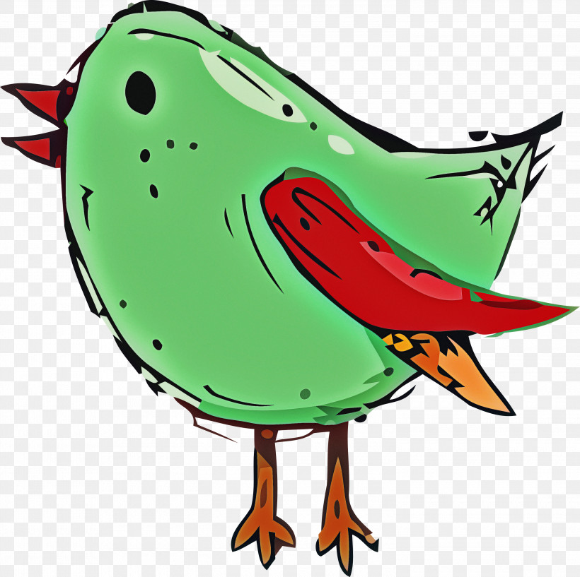 Cartoon Green Beak, PNG, 3000x2992px, Cartoon Bird, Beak, Cartoon, Green Download Free