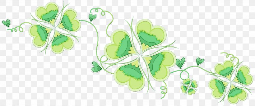 Saint Patricks Day, PNG, 3000x1248px, Fourleaf Clover, Clover, Flower, Green, Heart Download Free
