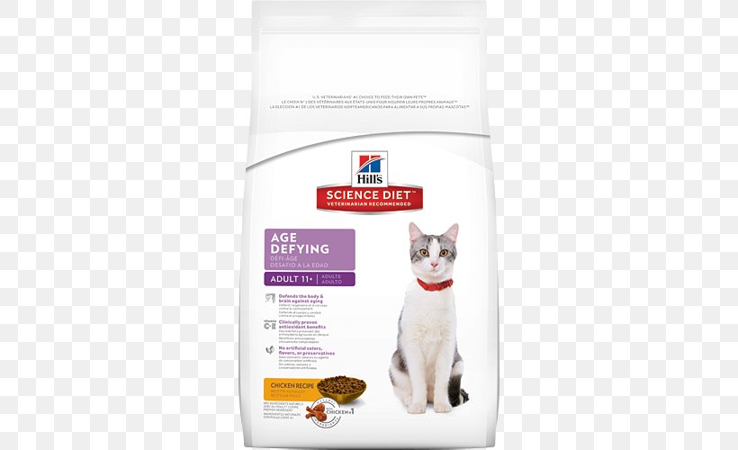 Cat Food Science Diet Senior 11+ Age Defying Cat Dry Food Hill's Pet Nutrition, PNG, 500x500px, Cat Food, Ageing, Carnivoran, Cat, Cat Like Mammal Download Free