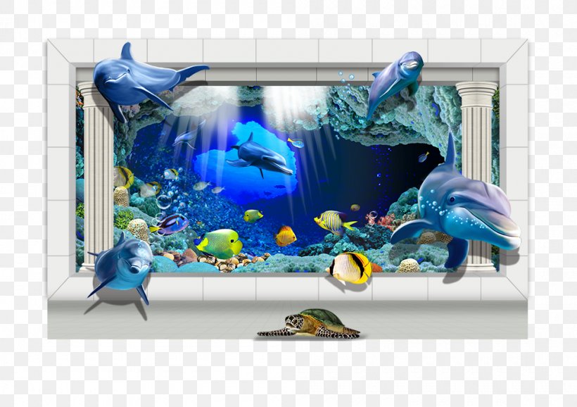 Painting Mural Wall Decal Wallpaper, PNG, 1000x705px, Painting, Floor, Interior Design Services, Marine Biology, Marine Mammal Download Free