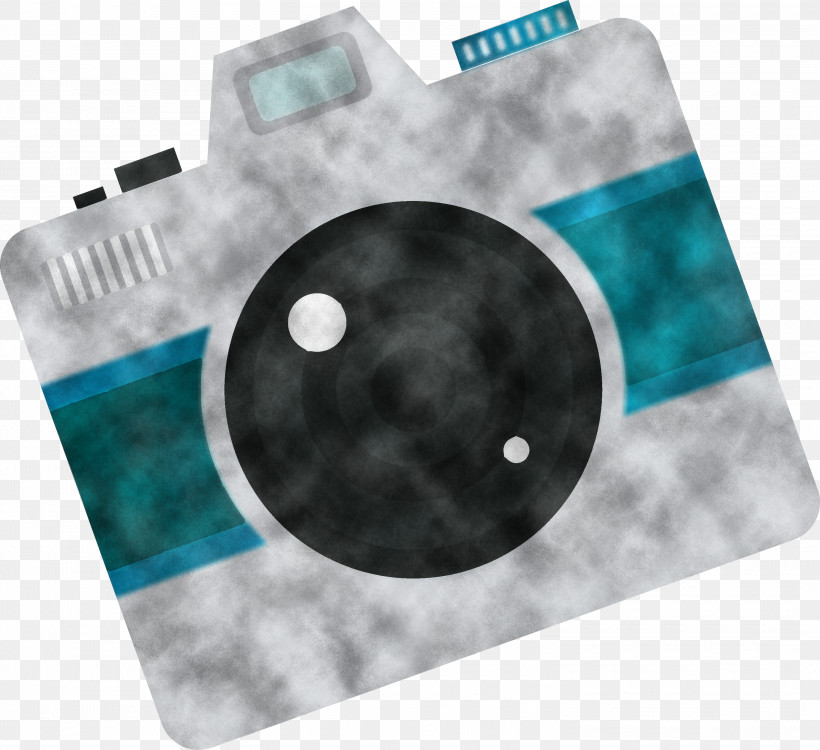 Turquoise Space Meter, PNG, 3000x2746px, Cartoon Camera, Meter, Retro Camera, Space, Turquoise Download Free