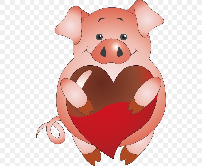 Domestic Pig Valentines Day Paper Scrapbooking Clip Art, PNG, 526x672px, Watercolor, Cartoon, Flower, Frame, Heart Download Free