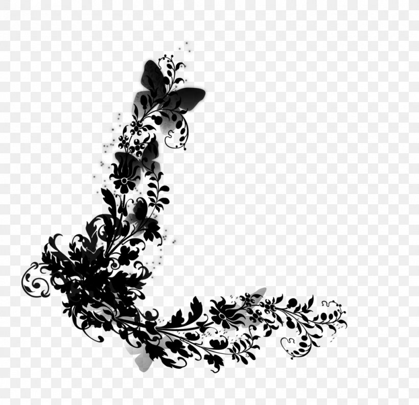 Font Leaf Flower Black M, PNG, 1024x991px, Leaf, Black M, Blackandwhite, Flower, Monochrome Download Free