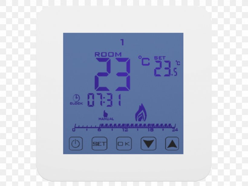 Thermostat Radiator Underfloor Heating Heater Electric Heating, PNG, 1333x1000px, Thermostat, Backlight, Berogailu, Central Heating, Electric Heating Download Free