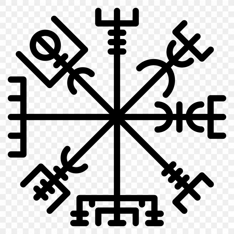 Ornament Runes Vegvísir Art Icelandic Magical Staves, PNG, 2000x2000px, Ornament, Art, Black And White, Celtic Knot, Decal Download Free