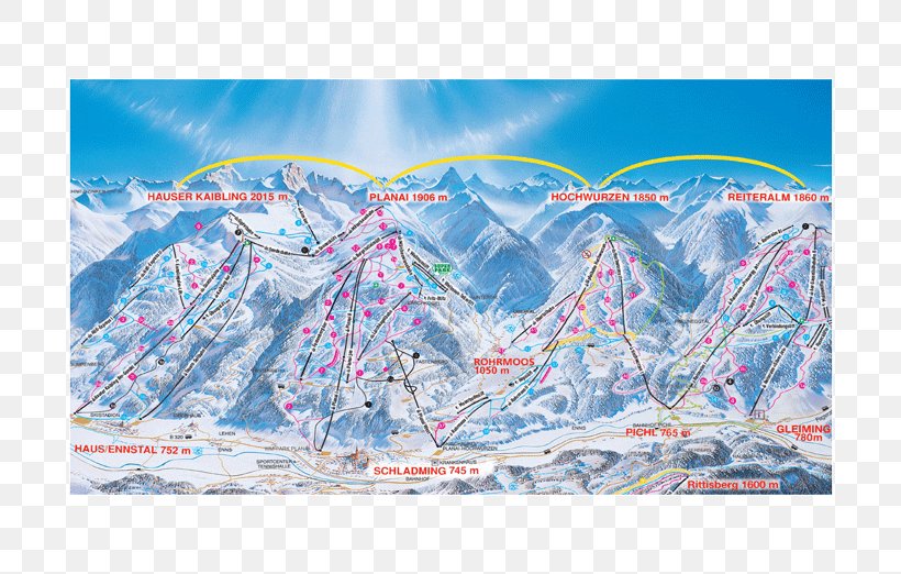 Planai Hochwurzen Hauser Kaibling Reiteralm Ski Resort, PNG, 696x522px, Planai, Area, Austria, Glacial Landform, Mountain Download Free