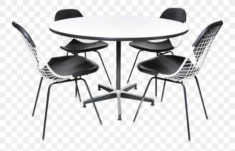 Table Eames Lounge Chair Dining Room Charles And Ray Eames, PNG, 3178x2044px, Table, Black And White, Chair, Charles And Ray Eames, Dining Room Download Free