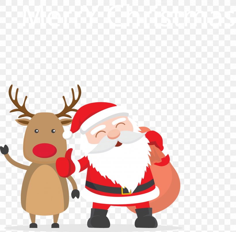 Cartoon Vector Santa Claus Christmas Deer, PNG, 1453x1428px, Rudolph, Christmas, Christmas And Holiday Season, Christmas Decoration, Christmas Jumper Download Free