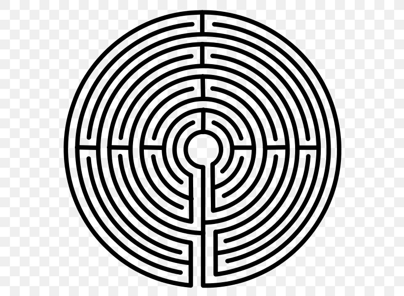 Minotaur Daedalus Labyrinth Knossos Maze, PNG, 600x600px, Minotaur, Area, Black And White, Chartres, Chartres Cathedral Labyrinth Download Free
