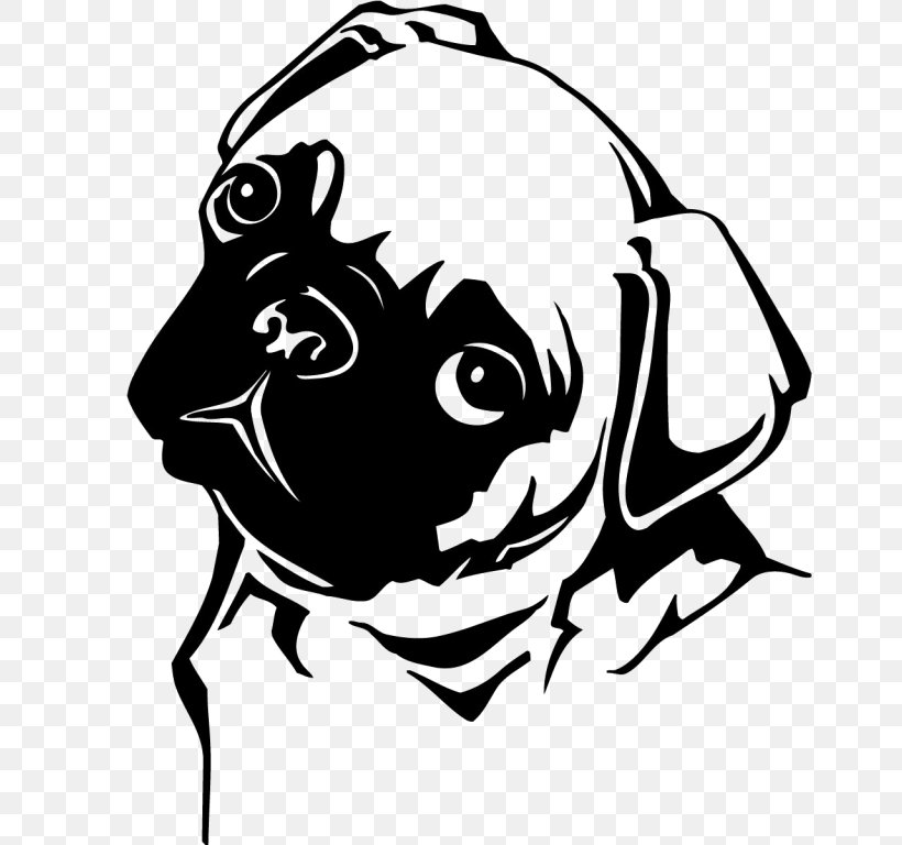 Pug Puppy Clip Art, PNG, 768x768px, Pug, Art, Artwork, Black, Black And White Download Free