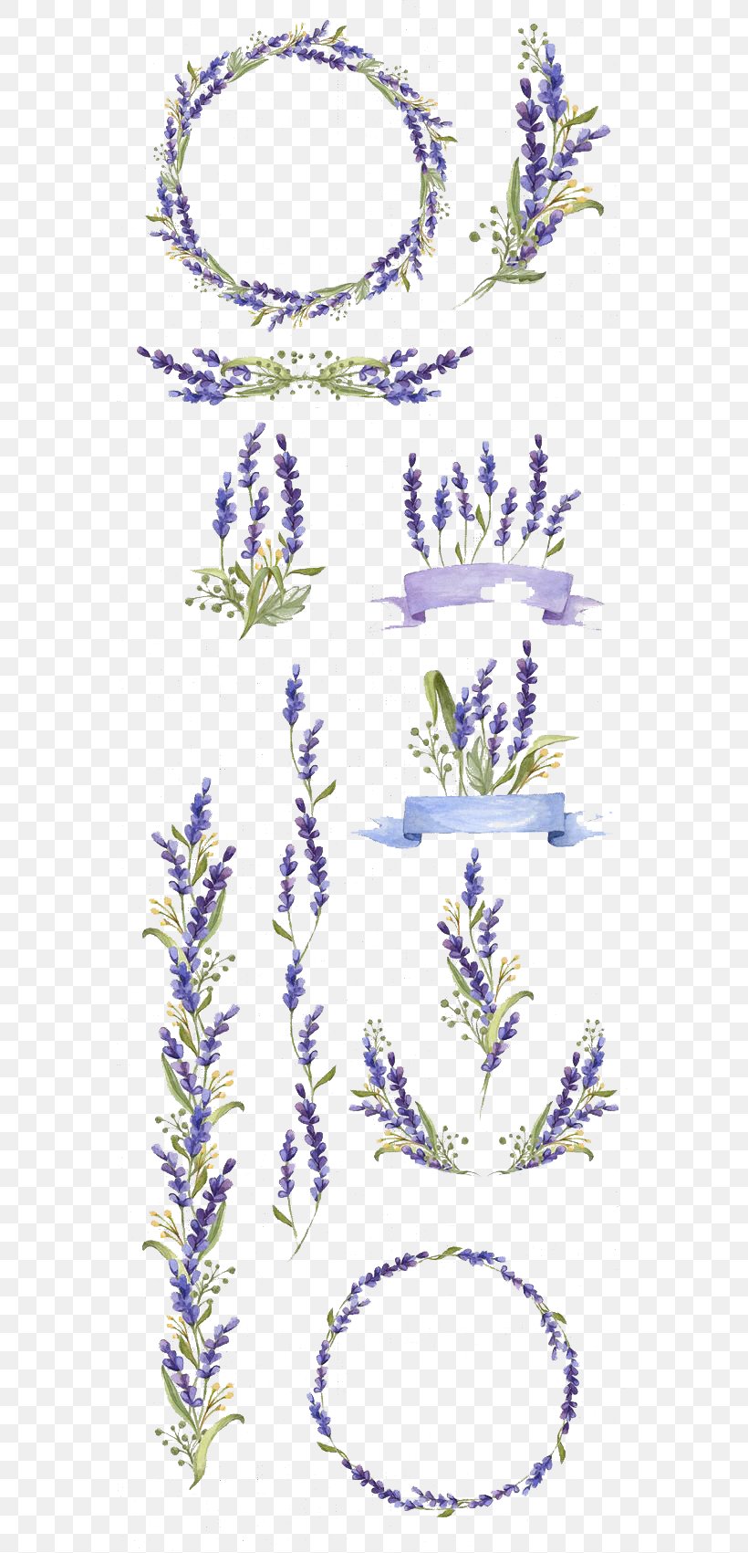 Watercolor Painting Flower Art Lavender, PNG, 564x1701px, Wedding Invitation, Art, Branch, Creative Arts, Drawing Download Free
