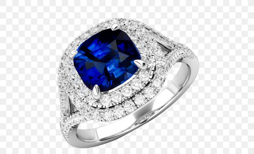 Sapphire Engagement Ring Diamond Prong Setting, PNG, 500x500px, Sapphire, Blue, Body Jewelry, Brilliant, Diamond Download Free
