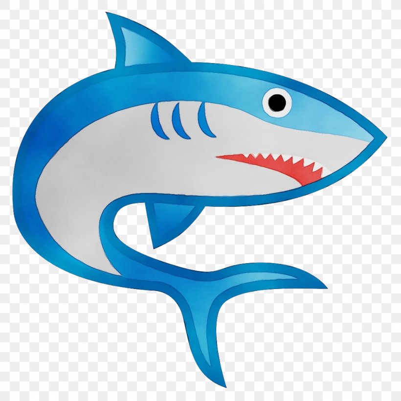 Shark, PNG, 1024x1024px, Watercolor, Cartilaginous Fish, Cartoon, Fin, Fish Download Free