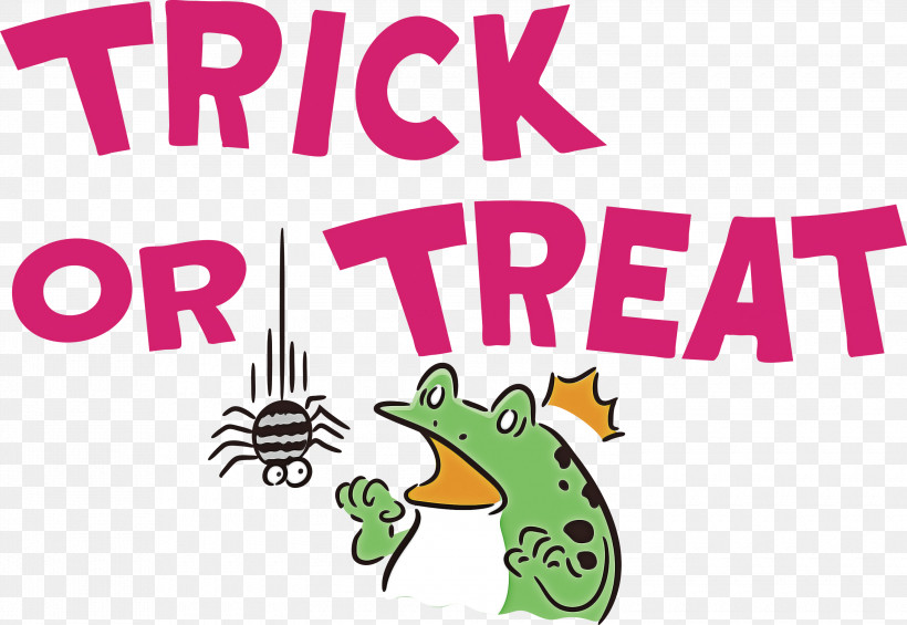 TRICK OR TREAT Halloween, PNG, 3000x2069px, Trick Or Treat, Behavior, Cartoon, Green, Halloween Download Free