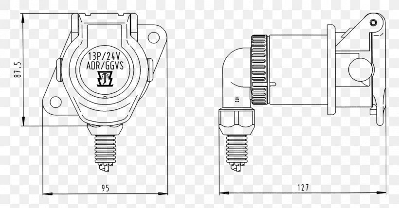 Electrical Connector Trailer Connector AC Power Plugs And Sockets Network Socket, PNG, 1134x593px, Electrical Connector, Ac Power Plugs And Sockets, Auto Part, Black And White, Diagram Download Free