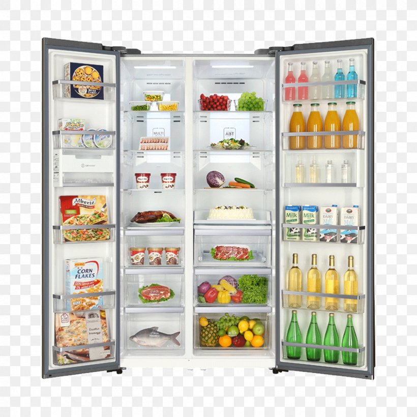 Refrigerator Haier HRF-628IX7 Food Center Stainless Steel Home Appliance Freezers, PNG, 1200x1200px, Refrigerator, Beko, Display Case, Electrolux, European Union Energy Label Download Free