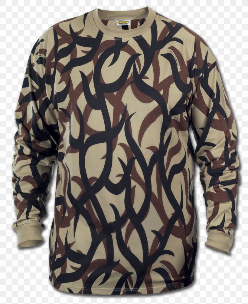 Sleeve T-shirt Camouflage Clothing Archery, PNG, 980x1200px, Watercolor, Cartoon, Flower, Frame, Heart Download Free