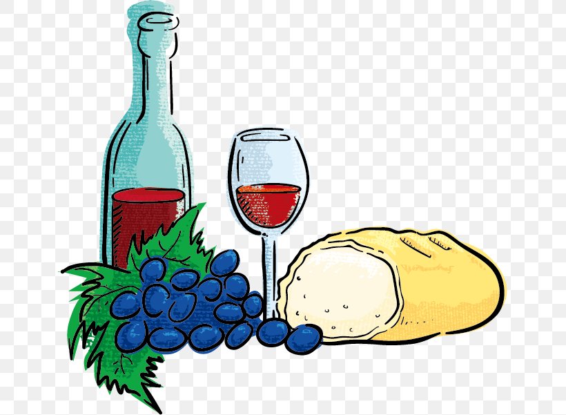 Wine Hospitality Gift Clip Art, PNG, 651x601px, Wine, Alcohol, Bottle, Bread, Cartoon Download Free