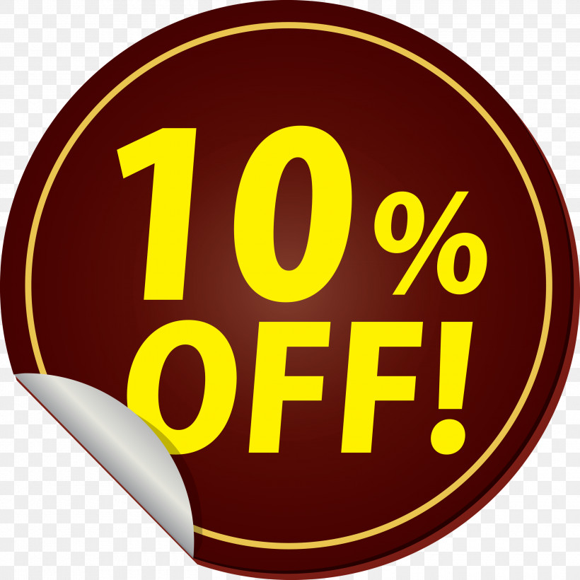 Discount Tag With 10% Off Discount Tag Discount Label, PNG, 3000x3000px, Discount Tag With 10 Off, Analytic Trigonometry And Conic Sections, Area, Circle, Discount Label Download Free