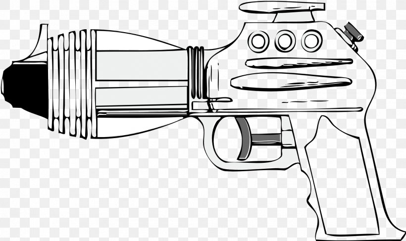 Firearm Coloring Book Raygun Toy Weapon Drawing, PNG, 1969x1171px, Firearm, Artwork, Automotive Design, Black, Black And White Download Free