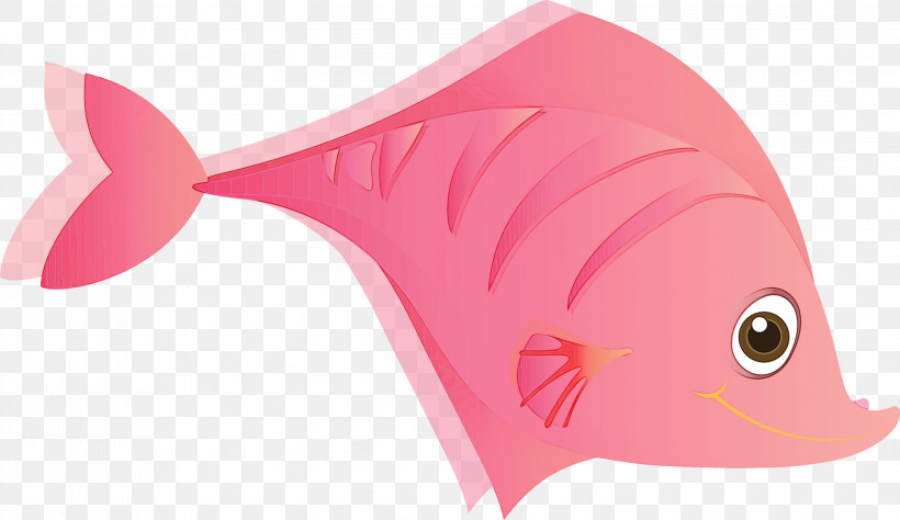 Pink Fish Fish, PNG, 2999x1736px, Watercolor, Fish, Paint, Pink, Wet Ink Download Free