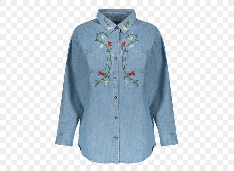 Blouse T-shirt Top Clothing Denim, PNG, 600x600px, Blouse, Blue, Button, Casual Attire, Clothing Download Free
