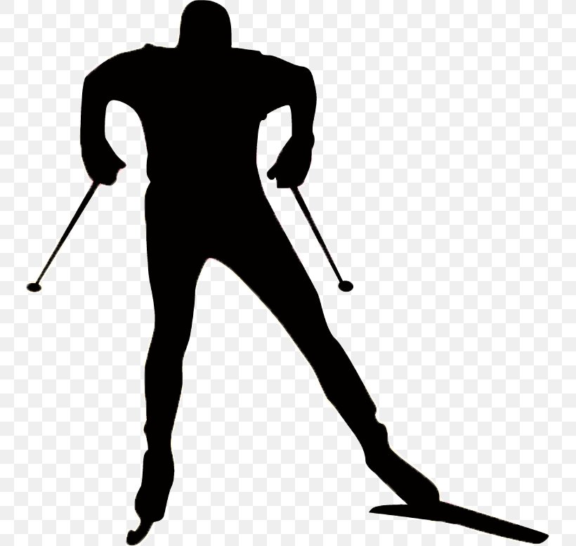 Ski Poles Cross-country Skiing Silhouette, PNG, 745x777px, Ski Poles, Arm, Biathlon, Black And White, Crosscountry Skiing Download Free