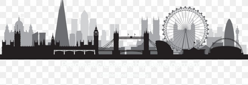 Vector Graphics Royalty-free Illustration Clip Art Skyline, PNG, 1300x450px, Royaltyfree, Black And White, City, City Of London, Drawing Download Free
