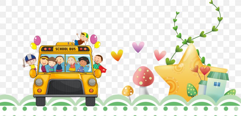 Bus School Microsoft PowerPoint Template Clip Art, PNG, 2072x1001px, Bus, Cartoon, Education, Microsoft Powerpoint, Play Download Free