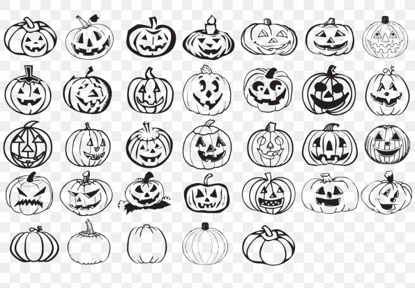 Halloween Pumpkin Collection, PNG, 1000x696px, Pumpkin, Black And White, Body Jewelry, Computer Software, Cookware And Bakeware Download Free