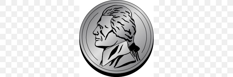 Nickel Coin Penny Clip Art, PNG, 262x273px, Nickel, Black And White, Can Stock Photo, Coin, Dime Download Free