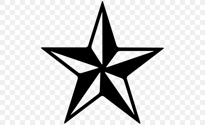 Nautical Star Wall Decal Sticker Clip Art, PNG, 500x500px, Nautical Star, Area, Artwork, Black, Black And White Download Free