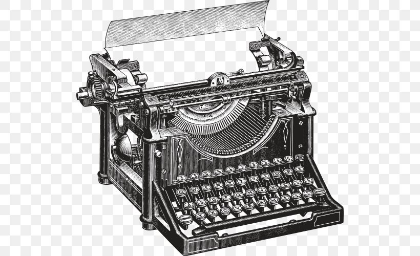 Typewriter Vintage Clothing Drawing, PNG, 522x500px, Typewriter, Antique, Drawing, Line Art, Office Equipment Download Free