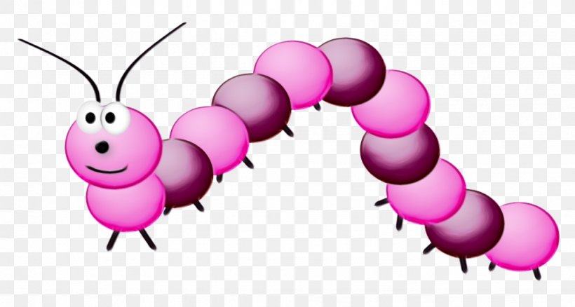 Caterpillar Insect Pink Larva Clip Art, PNG, 1022x547px, Watercolor, Balloon, Caterpillar, Insect, Larva Download Free