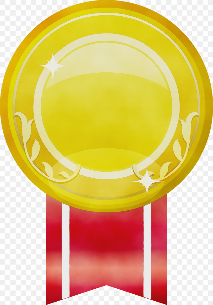Yellow Table Tableware Circle Dishware, PNG, 2090x2999px, Gold Badge, Blank Badge, Circle, Dishware, Paint Download Free