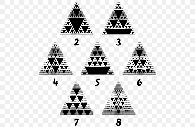 Pascal's Triangle Sierpinski Triangle Mathematics Multiple, PNG, 500x536px, Triangle, Area, Black And White, Blaise Pascal, Divisibility Rule Download Free