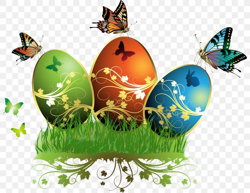 Vector Graphics Clip Art Easter Egg Easter Bunny Illustration, PNG, 800x635px, Easter Egg, Butterfly, Easter, Easter Bunny, Easter Postcard Download Free