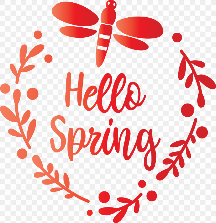 Hello Spring Spring, PNG, 2902x3000px, Hello Spring, Calligraphy, Heart, Love, Red Download Free