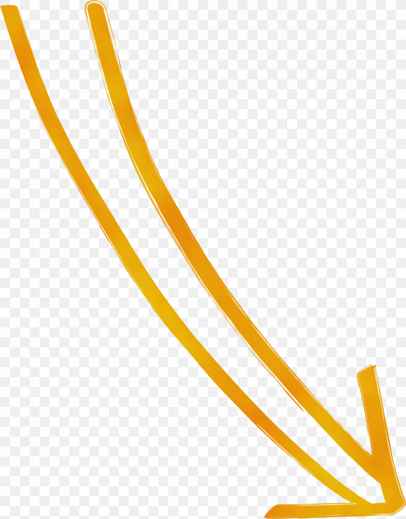 Yellow Line, PNG, 2350x3000px, Hand Drawn Arrow, Line, Paint, Watercolor, Wet Ink Download Free