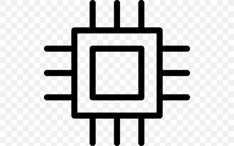 Integrated Circuit Central Processing Unit ICO Icon, PNG, 512x512px, Integrated Circuit, Apple Icon Image Format, Area, Black And White, Central Processing Unit Download Free