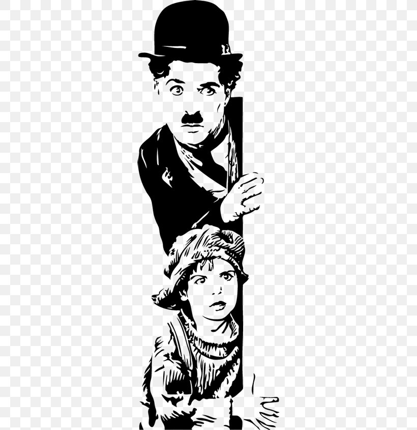 The Kid Tramp Stencil Drawing Silhouette, PNG, 374x845px, Kid, Art, Black And White, Cartoon, Charlie Chaplin Download Free