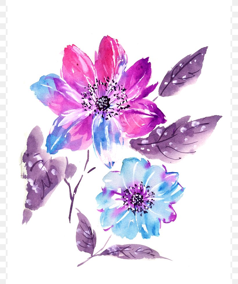 Violet Flower Watercolor Painting Drawing, PNG, 768x977px, Violet, Color, Coloring Book, Cut Flowers, Drawing Download Free