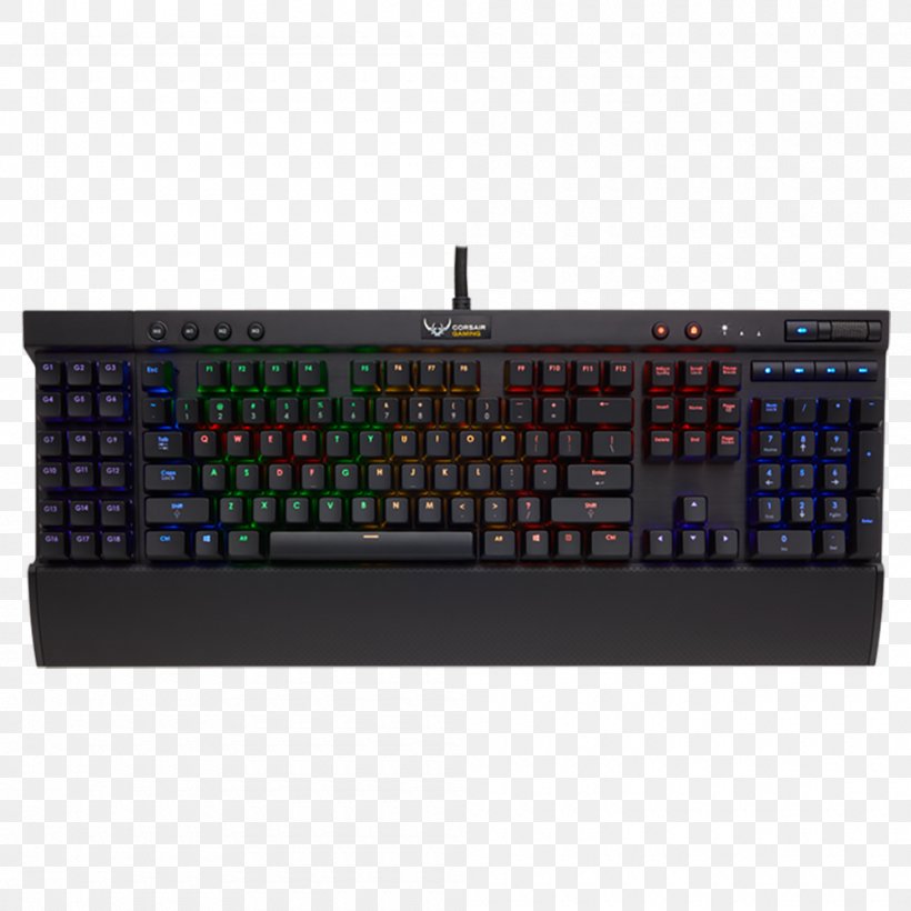 Computer Keyboard Corsair Gaming K70 LUX RGB Cherry RGB Color Model, PNG, 1000x1000px, Computer Keyboard, Backlight, Cherry, Computer Component, Corsair Gaming K70 Download Free