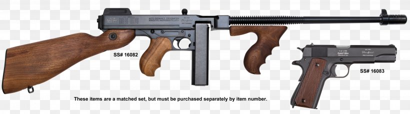 Thompson Submachine Gun Firearm Kahr Arms M1 Carbine, PNG, 4000x1113px, Watercolor, Cartoon, Flower, Frame, Heart Download Free