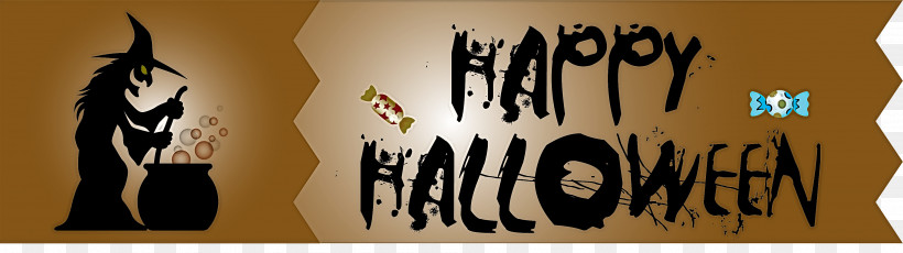 Happy Halloween, PNG, 3784x1062px, Happy Halloween, Calligraphy, Facial Hair, Hair, M Download Free