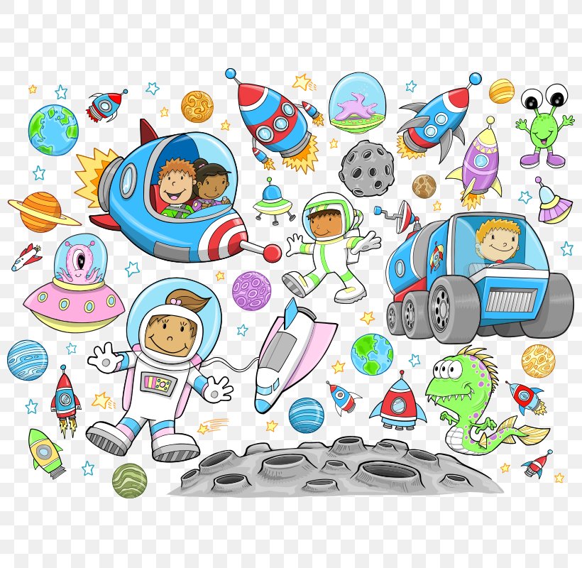 Outer Space Royalty-free Drawing Illustration, PNG, 800x800px, Outer Space, Area, Artwork, Astronaut, Cartoon Download Free