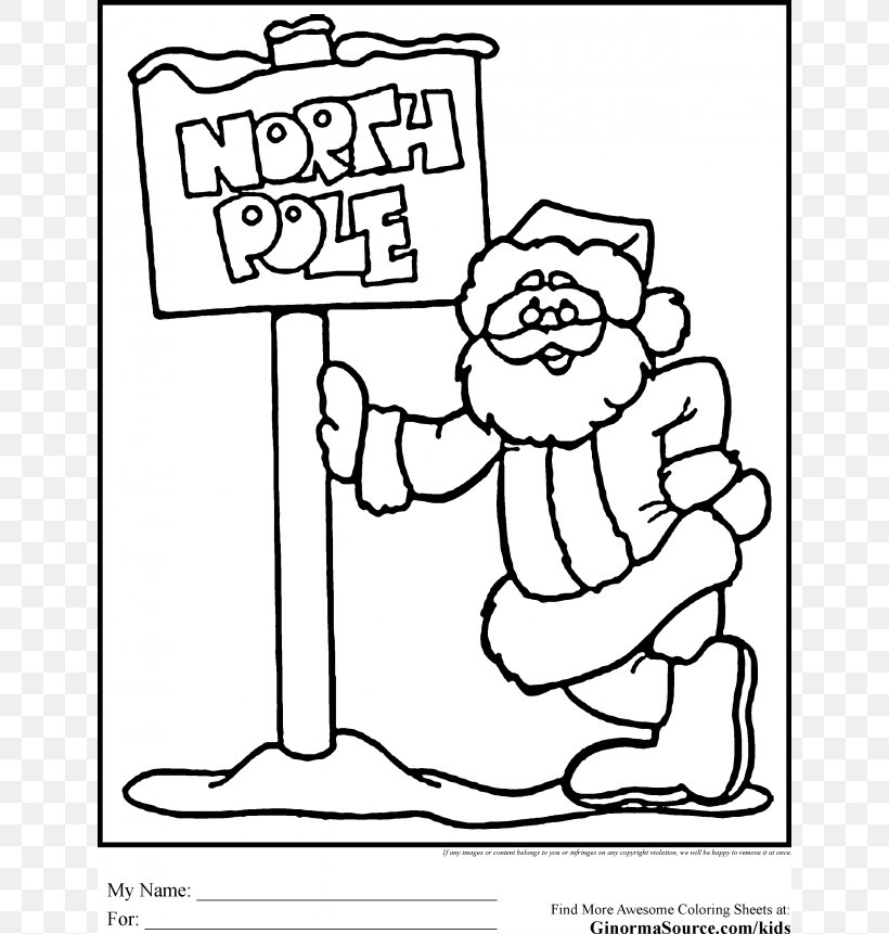 South Pole North Santa Claus Lane North Pole Coloring Book, PNG, 640x861px, Watercolor, Cartoon, Flower, Frame, Heart Download Free