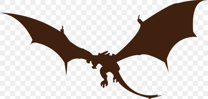 Dragon Silhouette Clip Art, PNG, 1280x613px, Dragon, Art, Bat, Black And White, Drawing Download Free